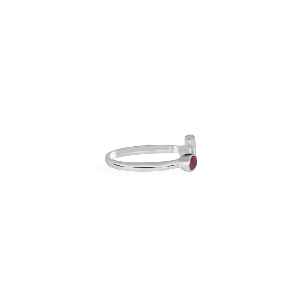 Adjustable Garnet Gemstone Zodiac Collection Ring Sterling Silver 925