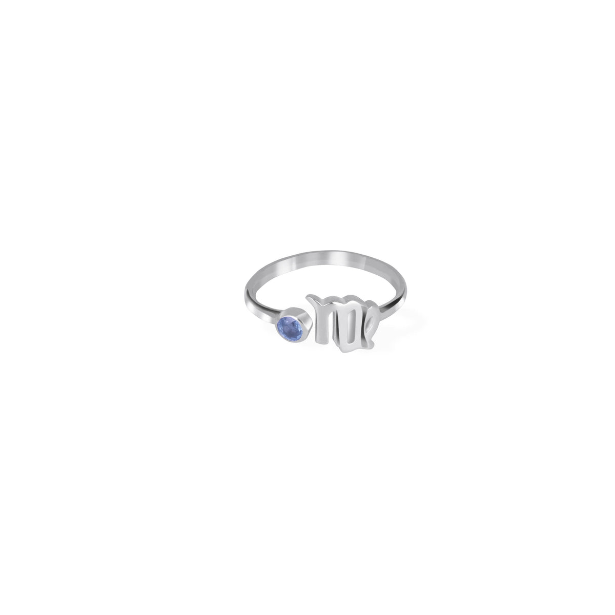Adjustable Ring/ Zodiak Virgo Untuk Wanita/silver 925 Dengan Permata Safir Biru