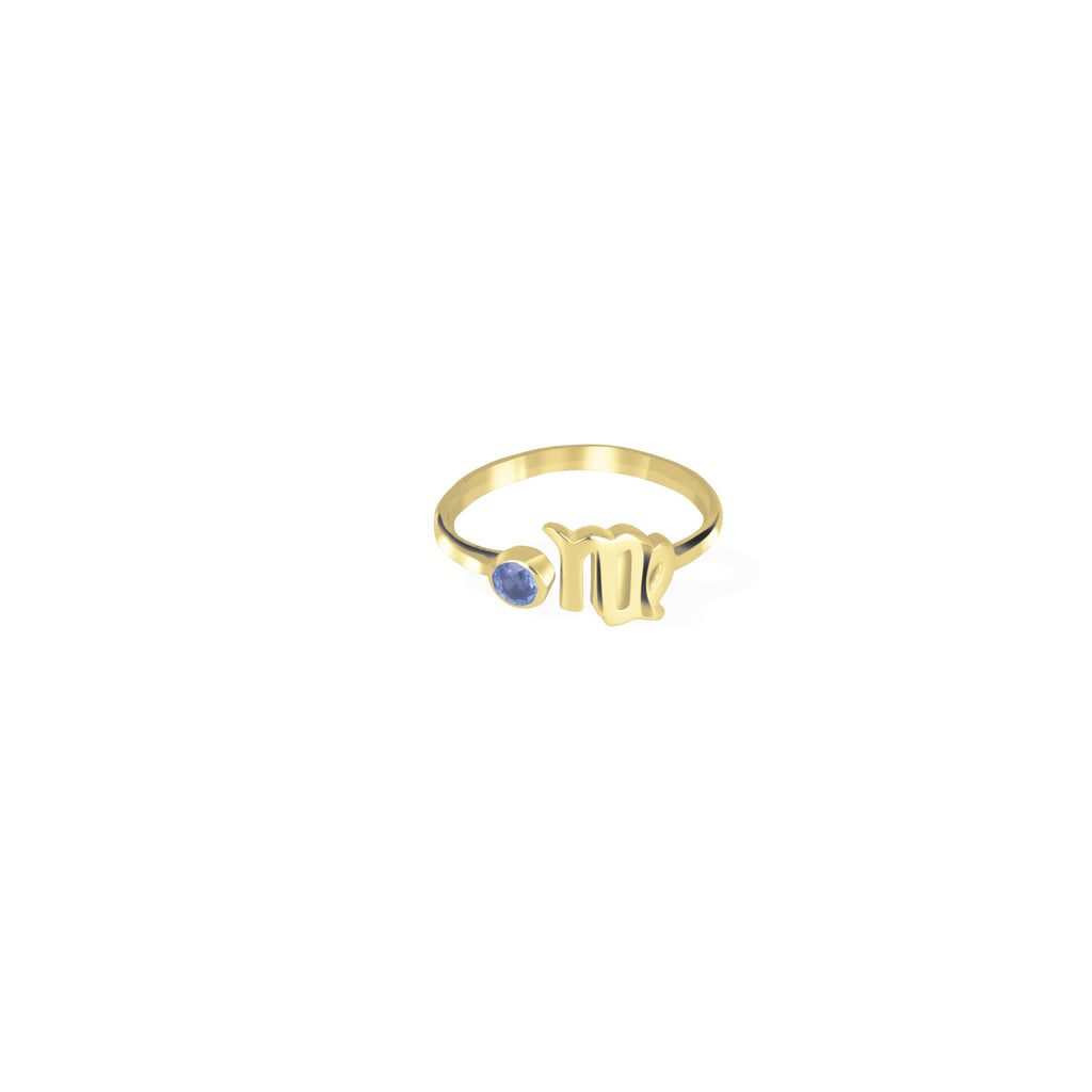 Adjustable Ring/ Zodiak Virgo Untuk Wanita/silver 925 Dengan Permata Safir Biru