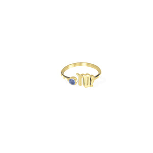 Adjustable Ring/ Zodiak Virgo Untuk Wanita/silver 925 Dengan Permata Safir Biru