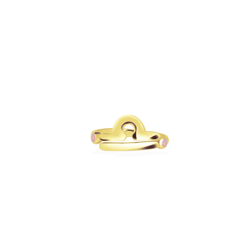 Adjustable Libra Zodiac Ring for Women/Silver925 with Citrine Gemstone