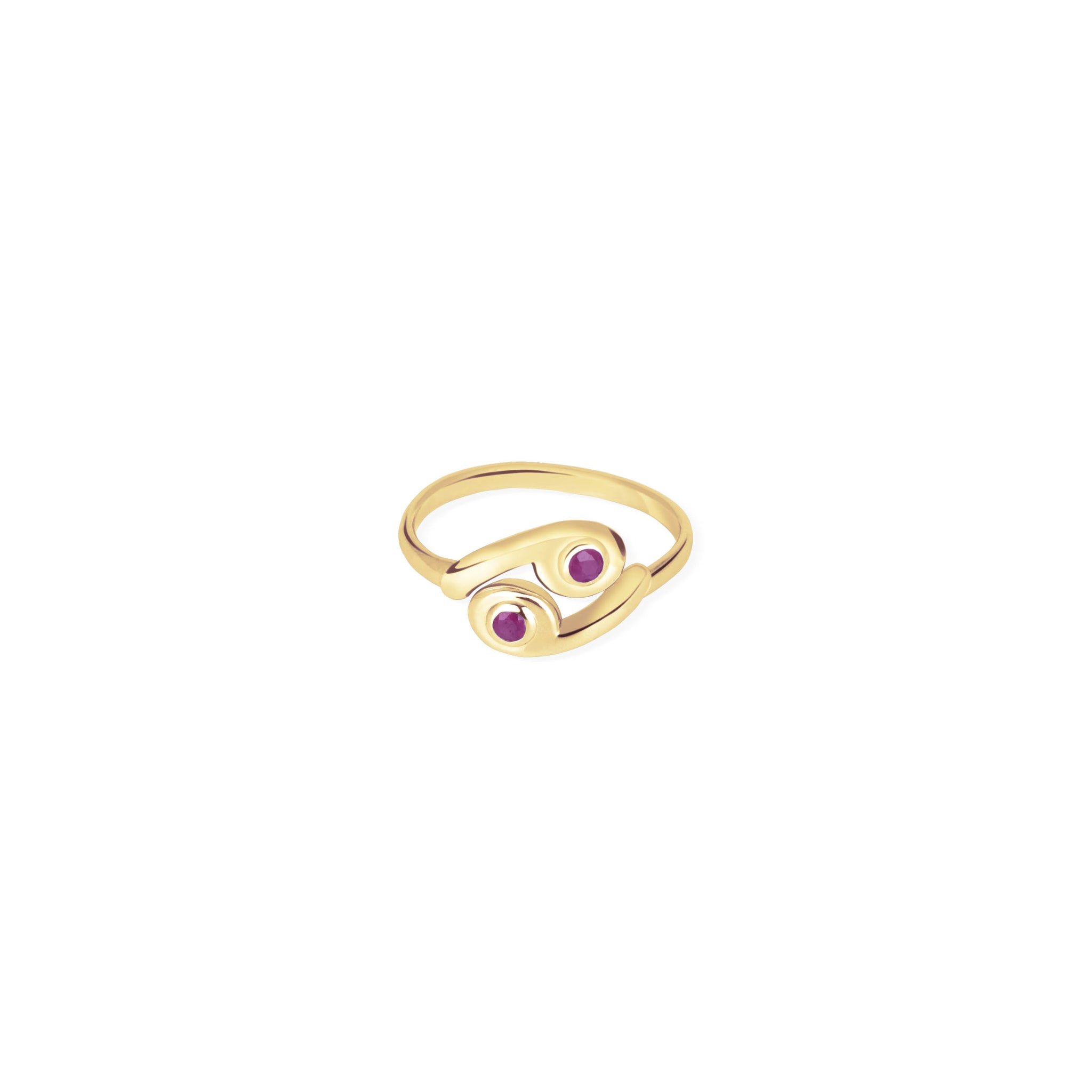 Adjustable Ring Zodiak Cancer Untuk Wanita /Silver 925 Dengan Permata Ruby