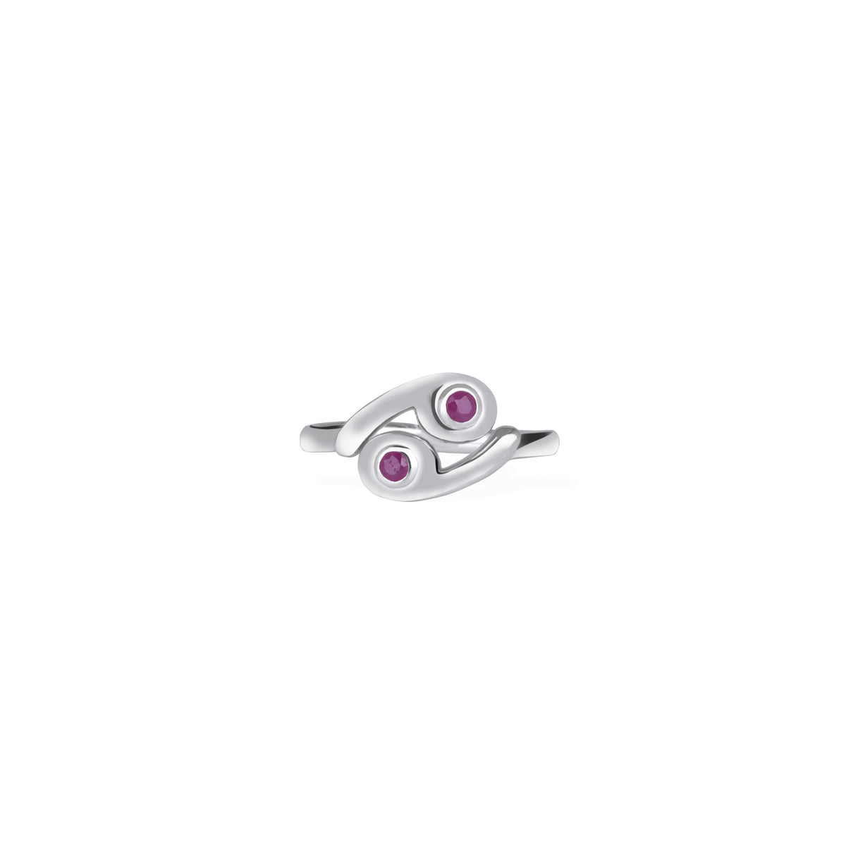 Adjustable Ring Zodiak Cancer Untuk Wanita /Silver 925 Dengan Permata Ruby