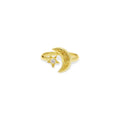 Celestial Moon Star Collection Silver Ring 925 Sterling Silver Single