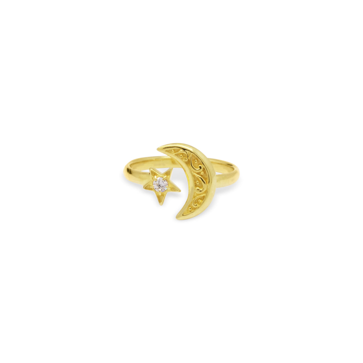 Cincin Perak Koleksi Celestial Bulan Bintang Sterling Silver 925 Single