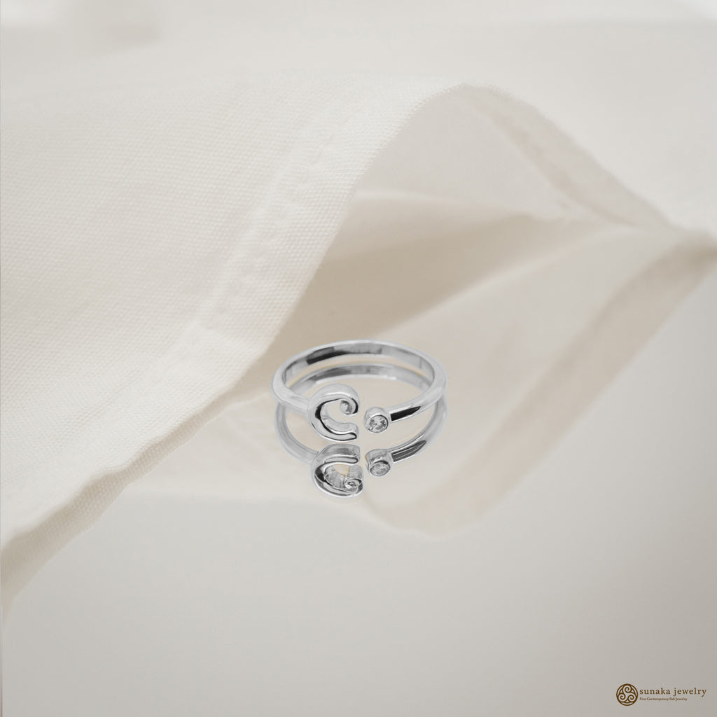 Alphabet Silver Ring