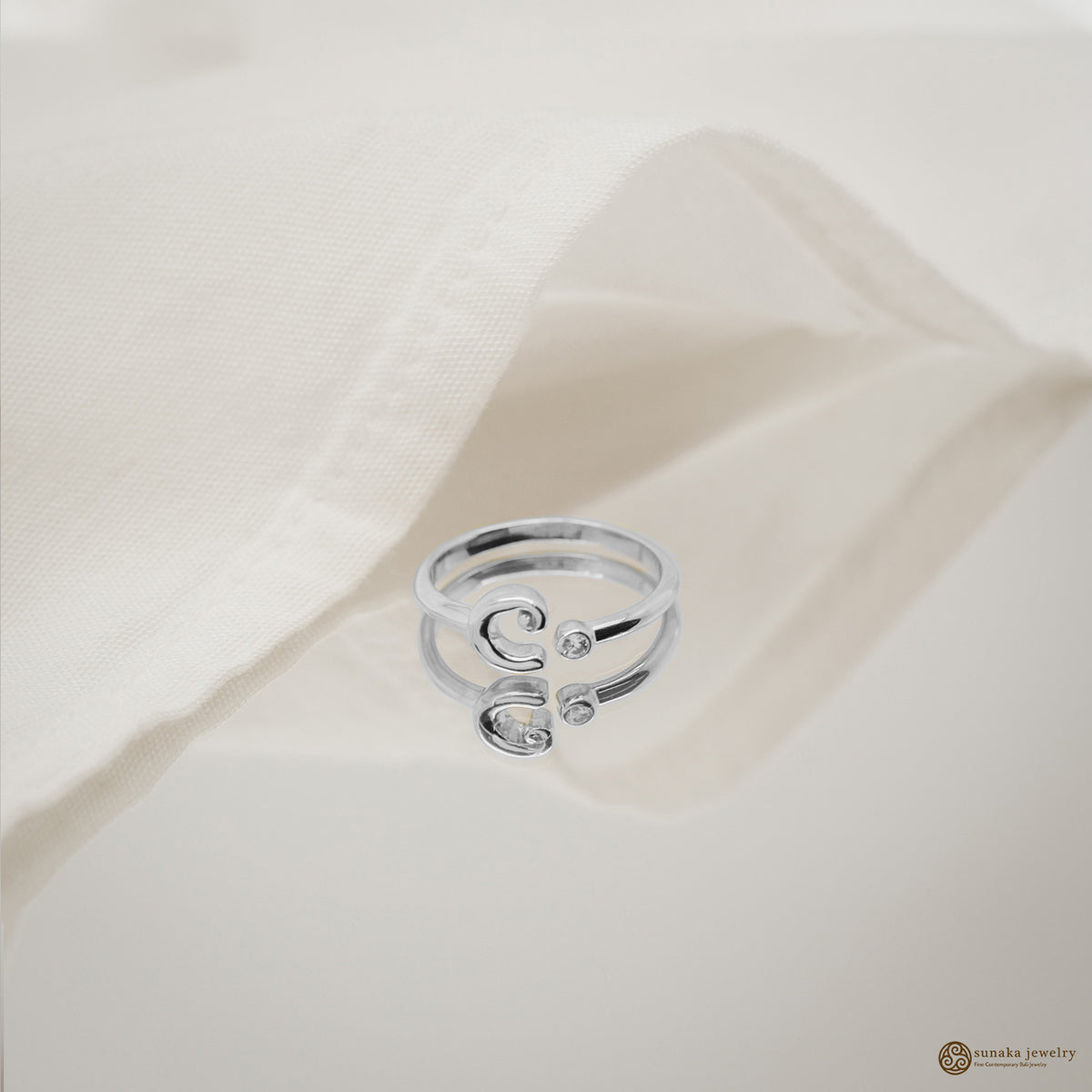 Alphabet Silver Ring