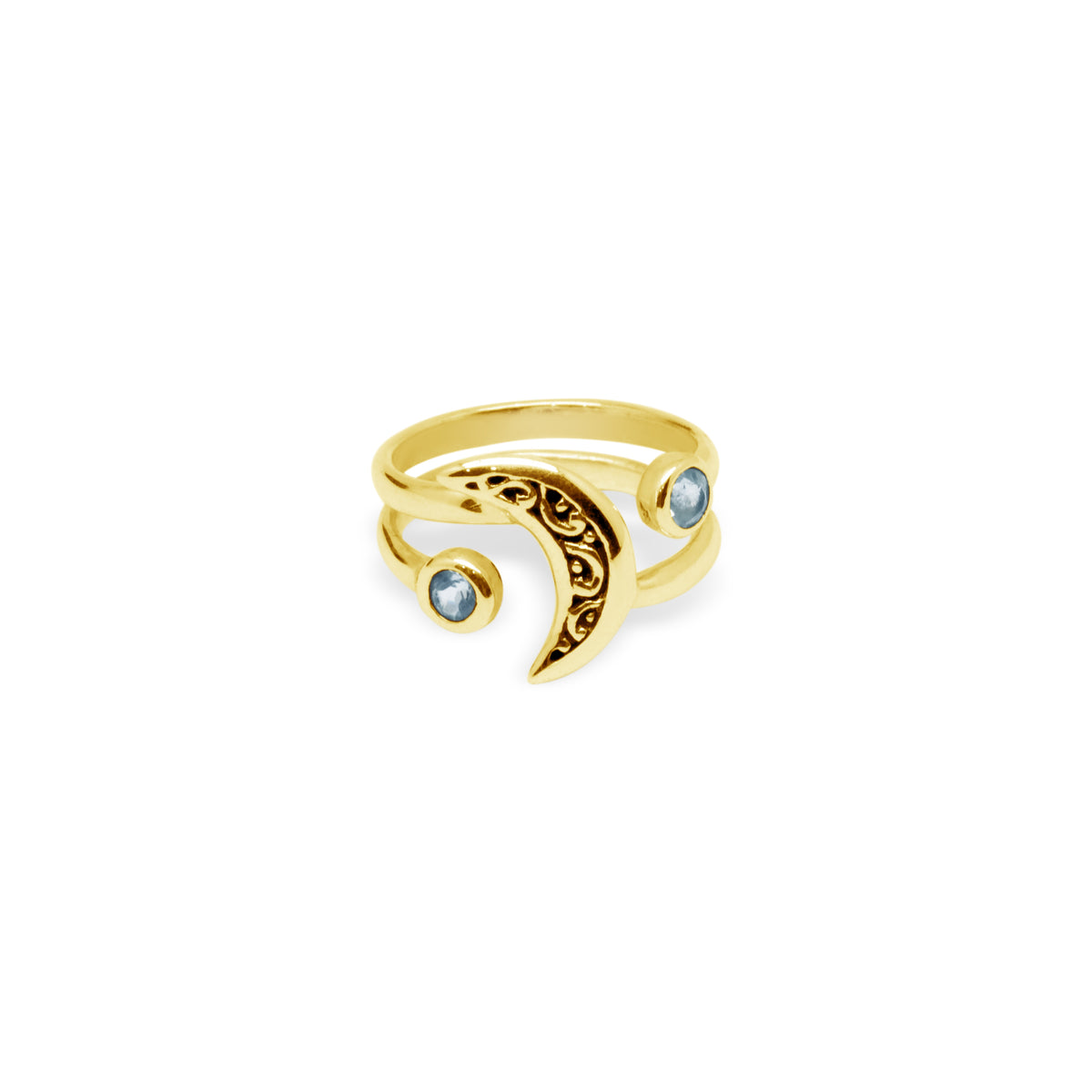 Cincin Perak Koleksi Celestial Bulan Bintang Double Sterling Silver 925