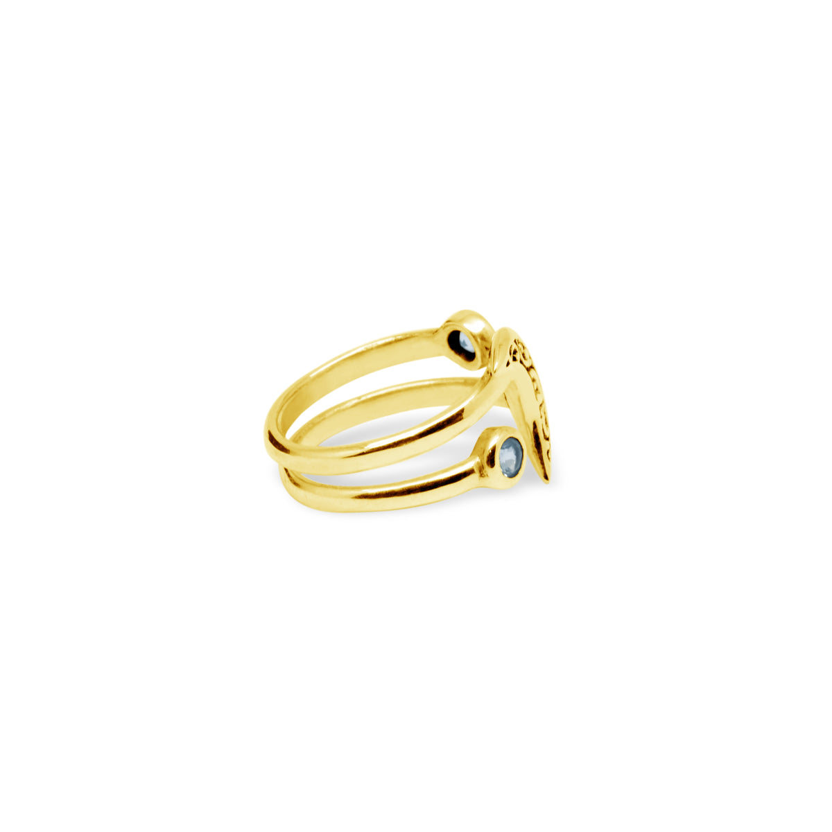 Cincin Perak Koleksi Celestial Bulan Bintang Double Sterling Silver 925