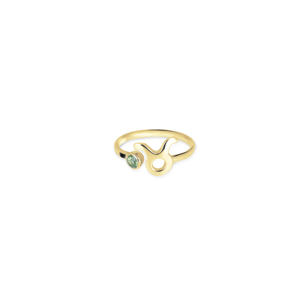 Adjustable Ring /Zodiak Taurus/ Silver 925 Untuk Wanita Dengan Peridot