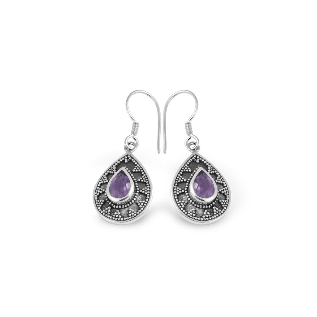 Classic Teardrop Earrings in 925 Silver with Mount Jawan Gemstone Collection/E.343