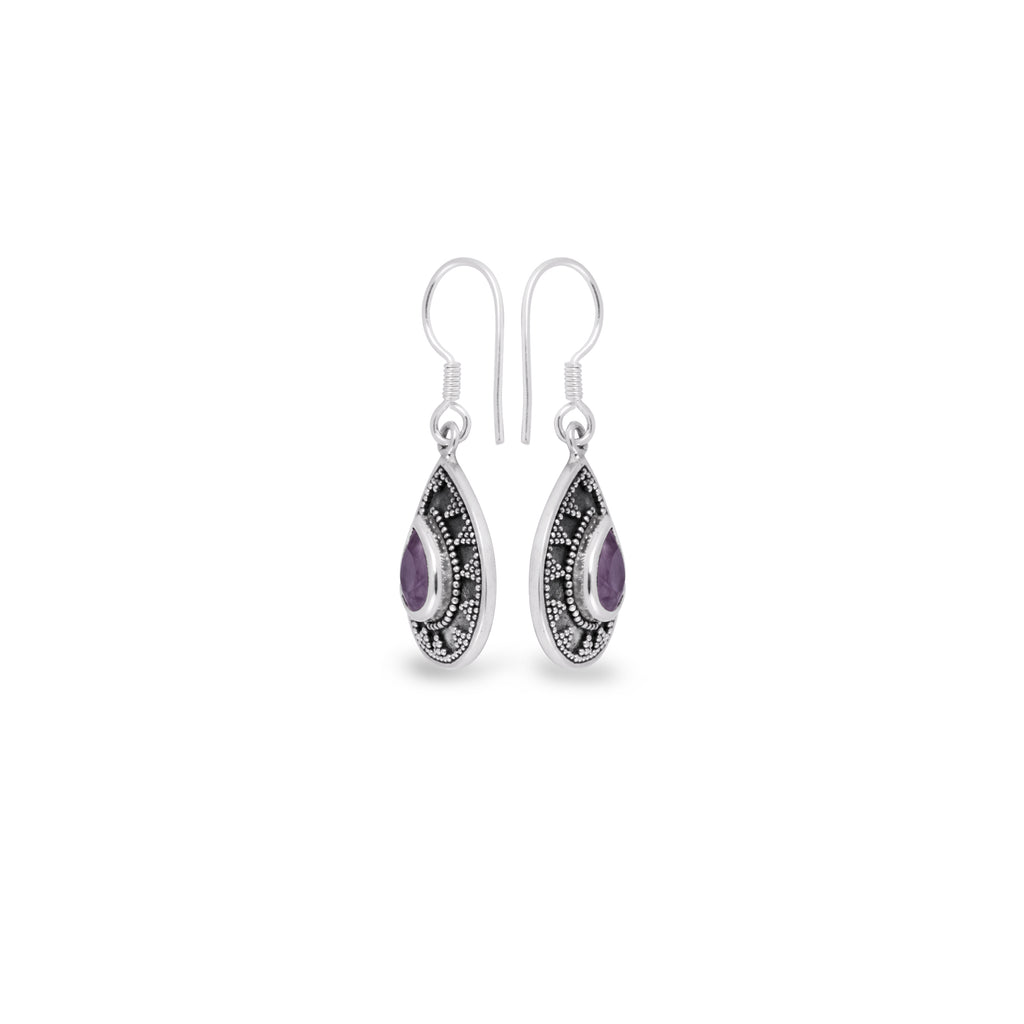 Classic Teardrop Earrings in 925 Silver with Mount Jawan Gemstone Collection/E.343