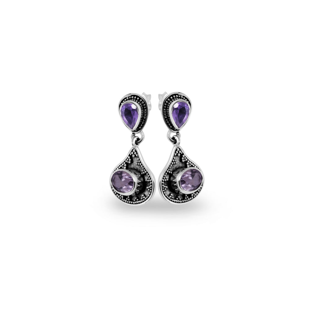 Stud Earrings With Gemstone in 925 Silver Jawan Gunung Collections/E.389