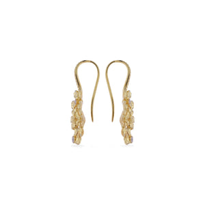 Anting Perak 925 Koleksi Flamboyan Dangling Earrings Gold Plated