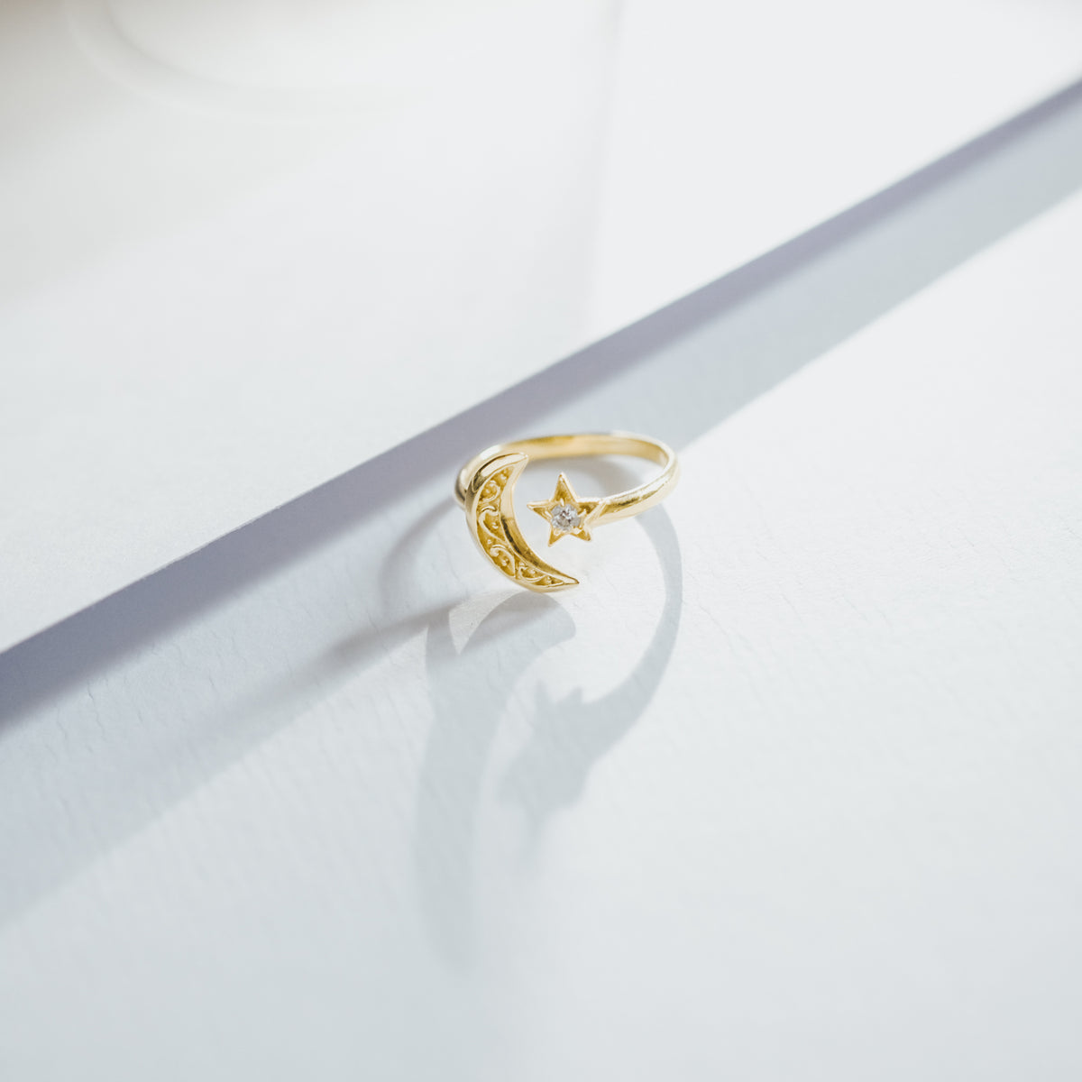 Celestial Moon Star Collection Silver Ring 925 Sterling Silver Single