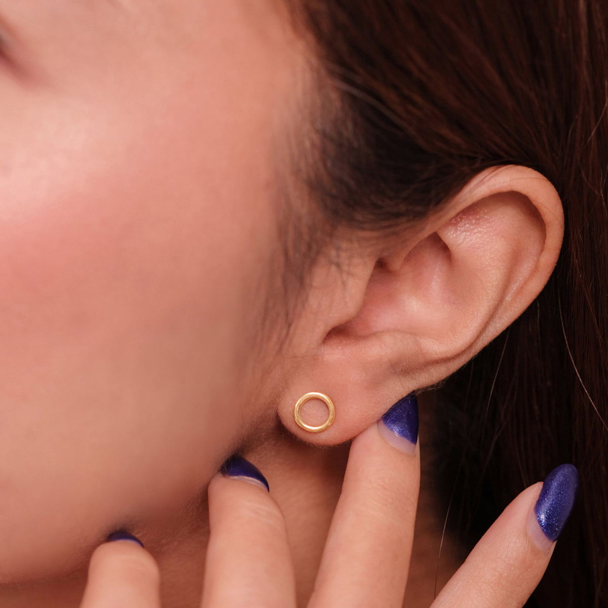 Anting Stud Geometri Round perak 925