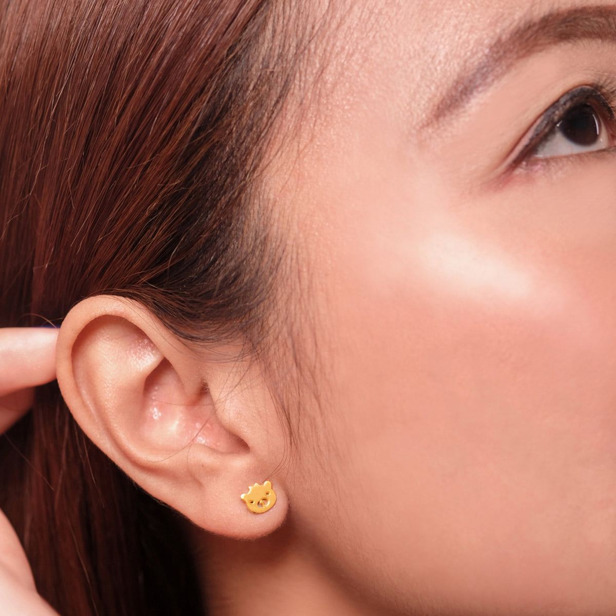 Anting Stud Bear Perak 925