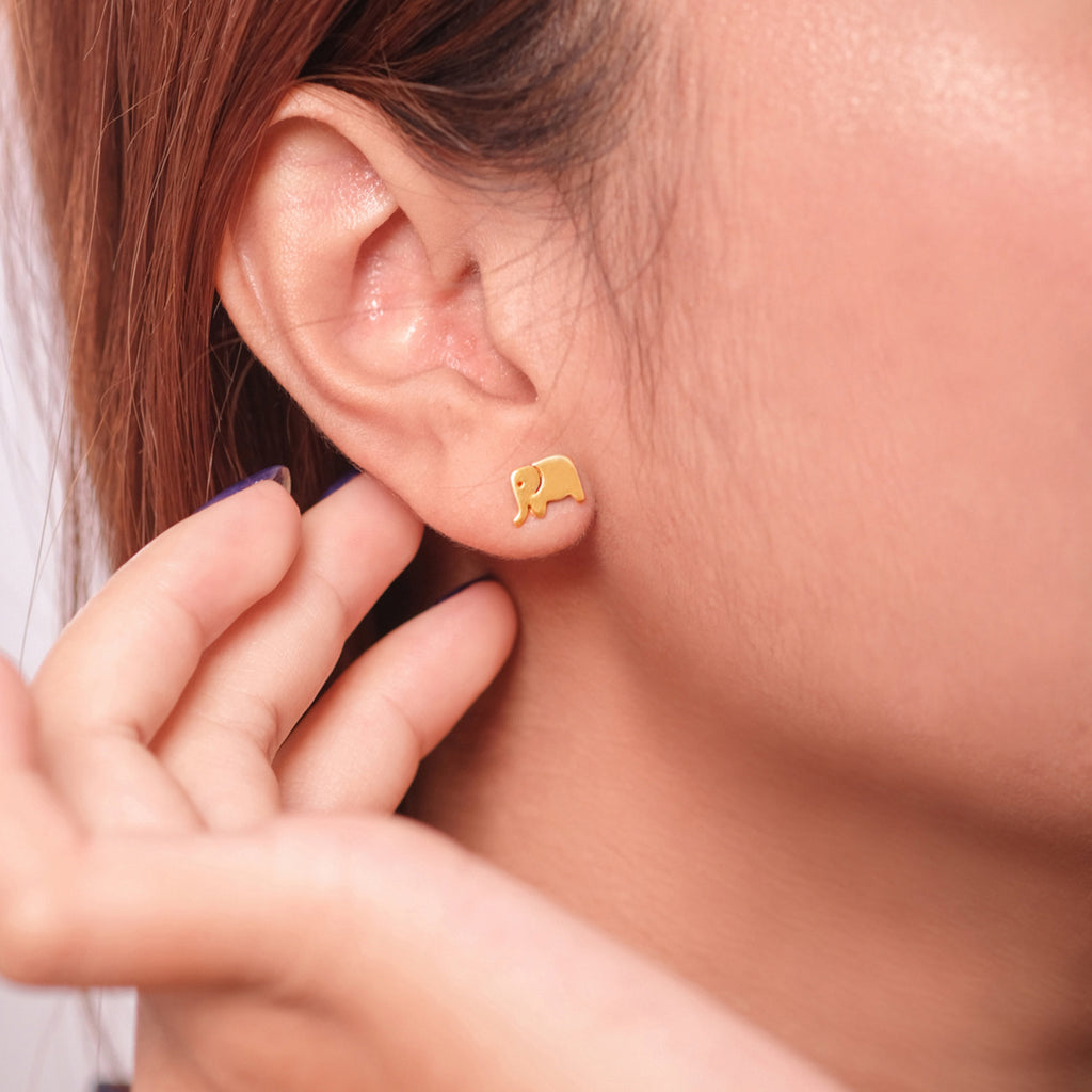 Anting Stud Elephant Perak 925