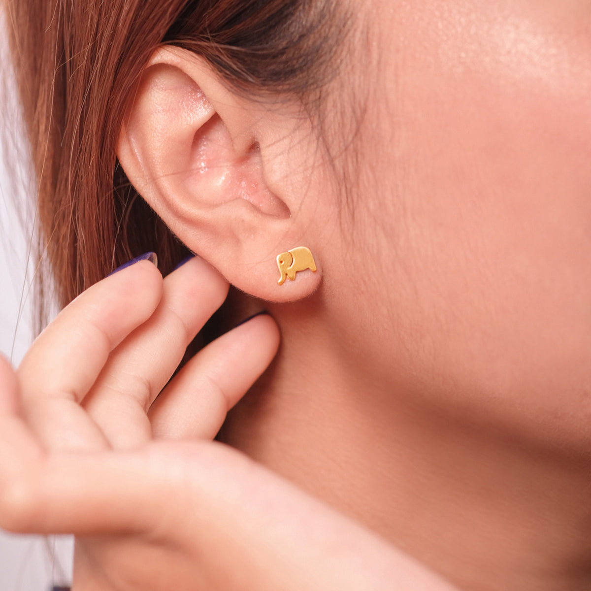 Anting Stud Elephant Perak 925