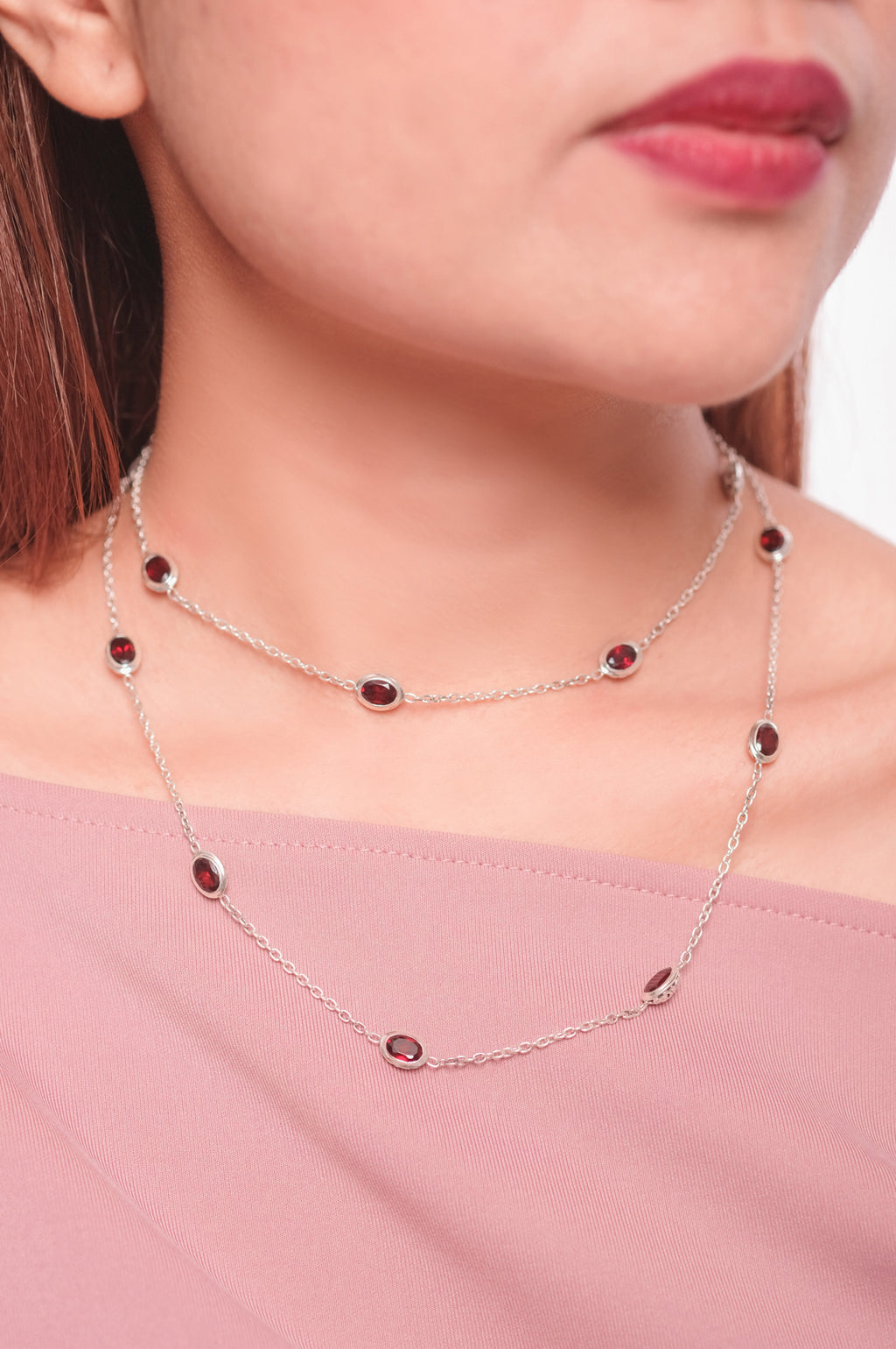 Ritchie Chain Silver Necklace with Gemstone 925 Sterling Silver