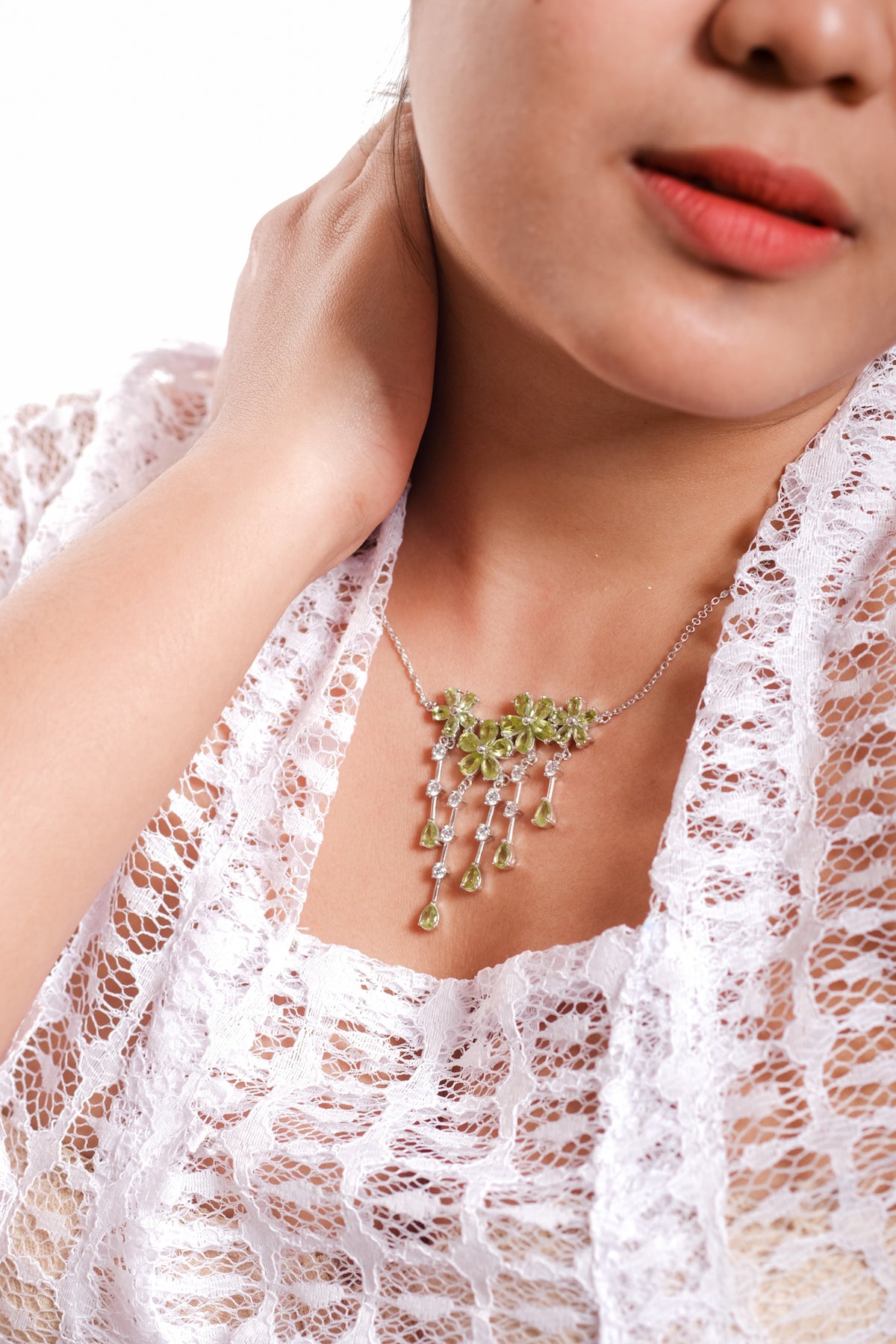Lush Floral Collection 925 Sterling Silver Necklace