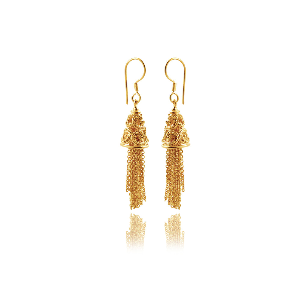 925 Sterling Silver Sea Wave Collection Drop Chain Earrings