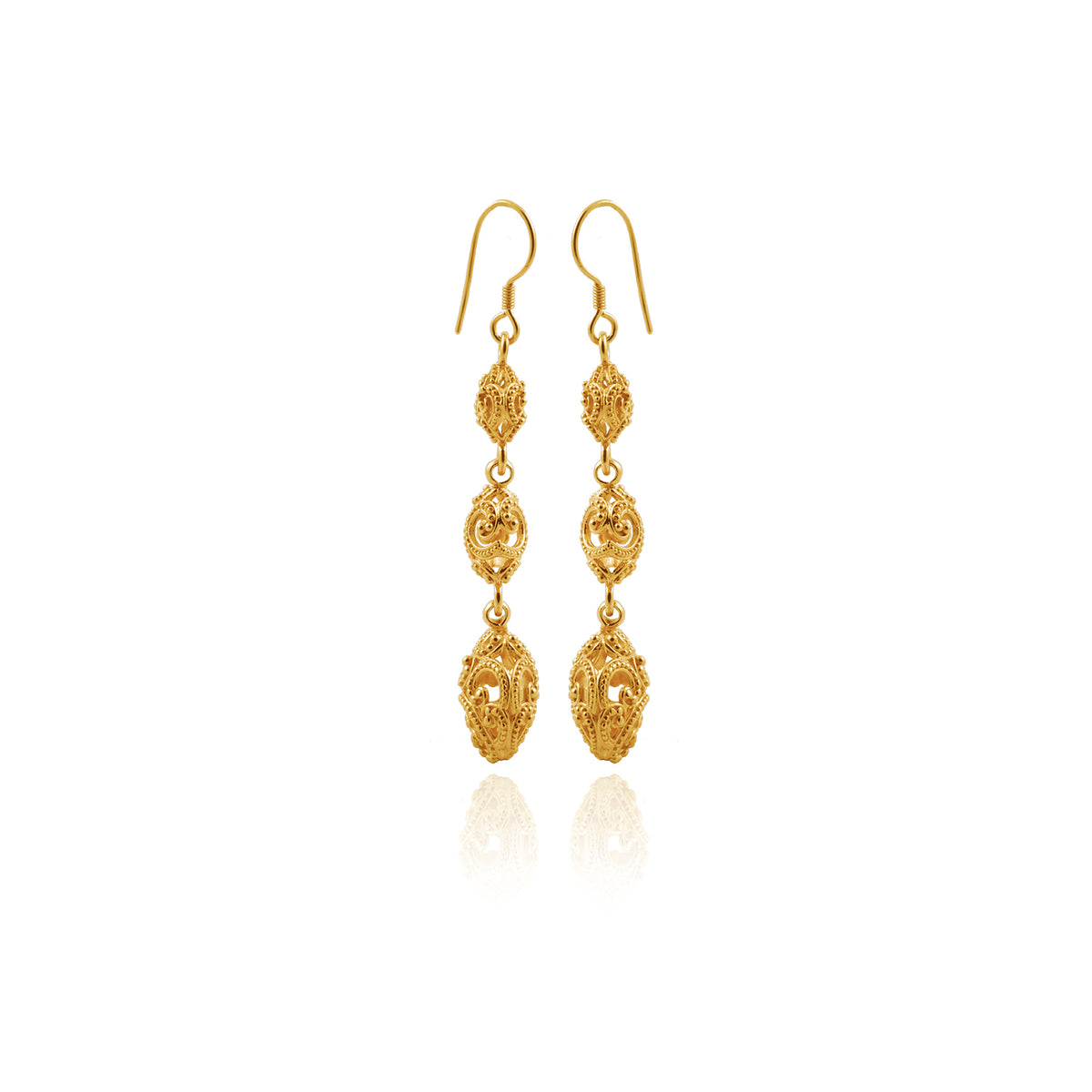 Anting Triple Drop Perak 925 Koleksi Ombak Segara Sterling Silver