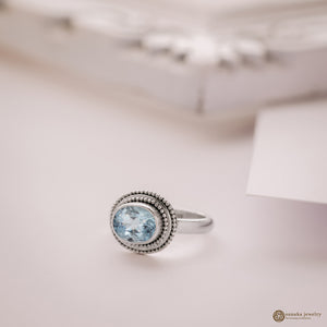 Cincin Perak 925 Koleksi  Jawan Keliling with Gemstone Cocktail Ring