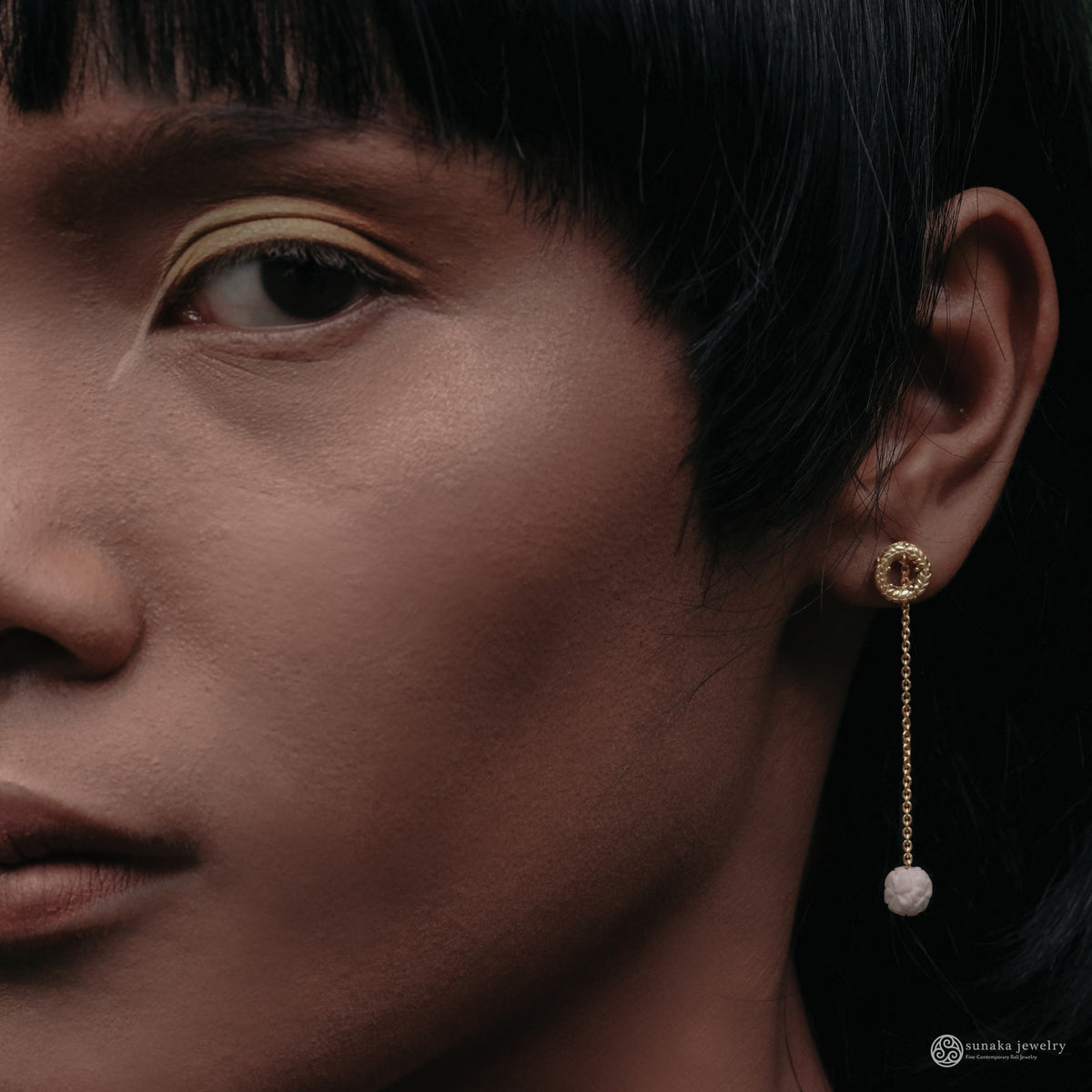 Small Drop Earrings Japanese Collection Sterling Silver 925 Gold Plated