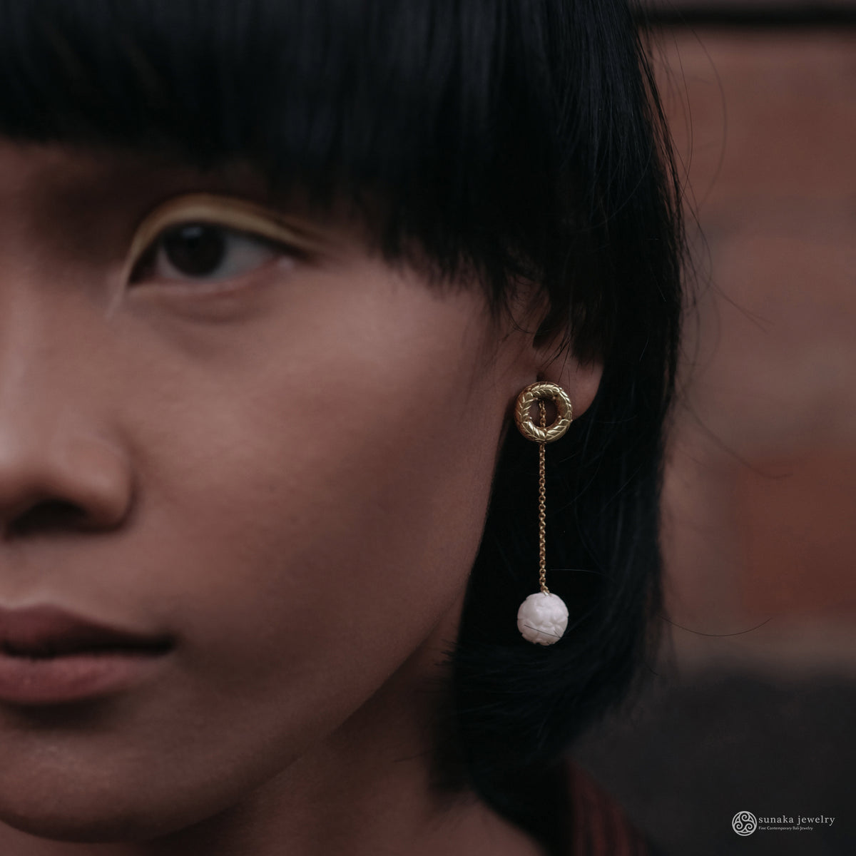 Anting Drop Besar Perak Koleksi Jepun Sterling Silver 925 Gold Plated