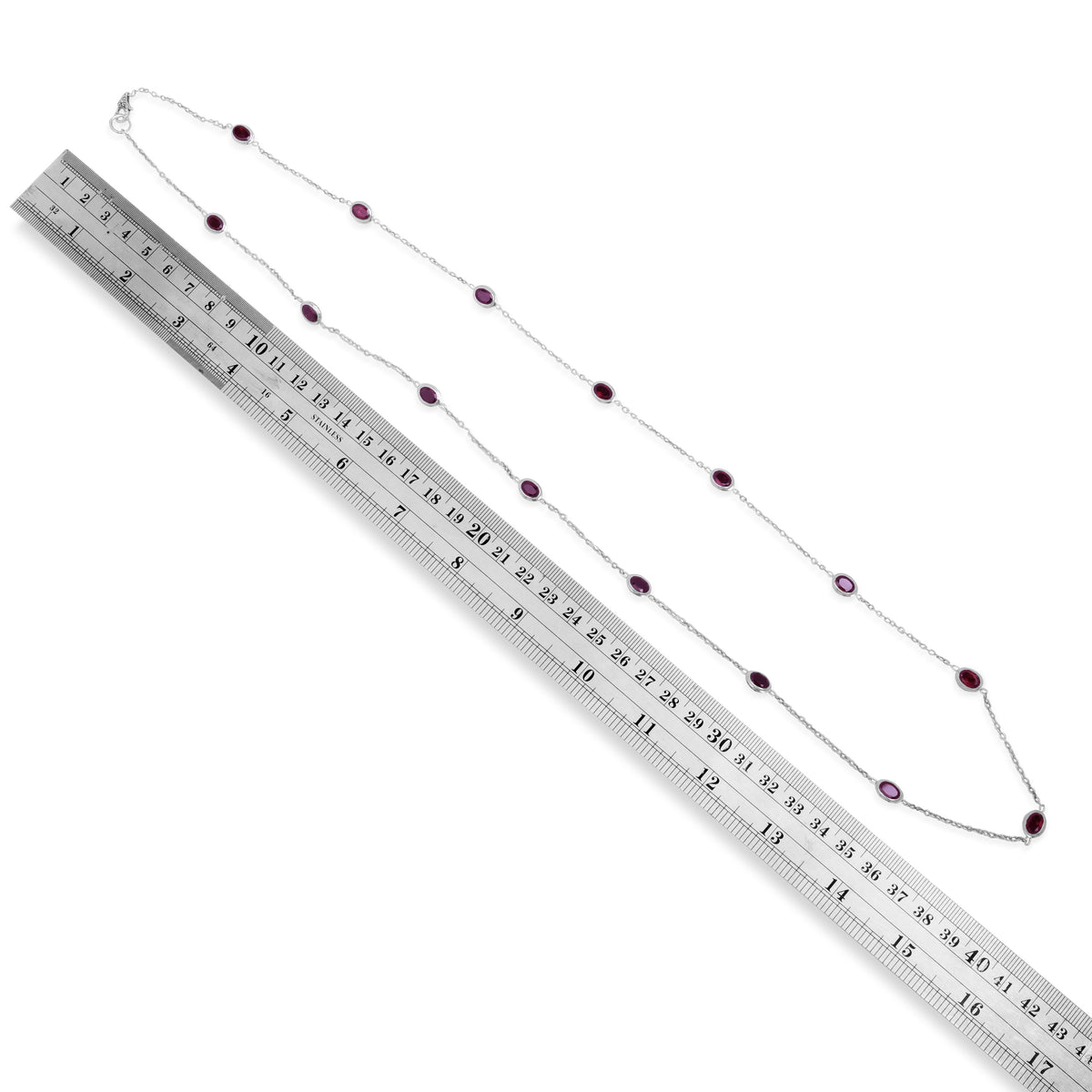Ritchie Chain Silver Necklace with Gemstone 925 Sterling Silver