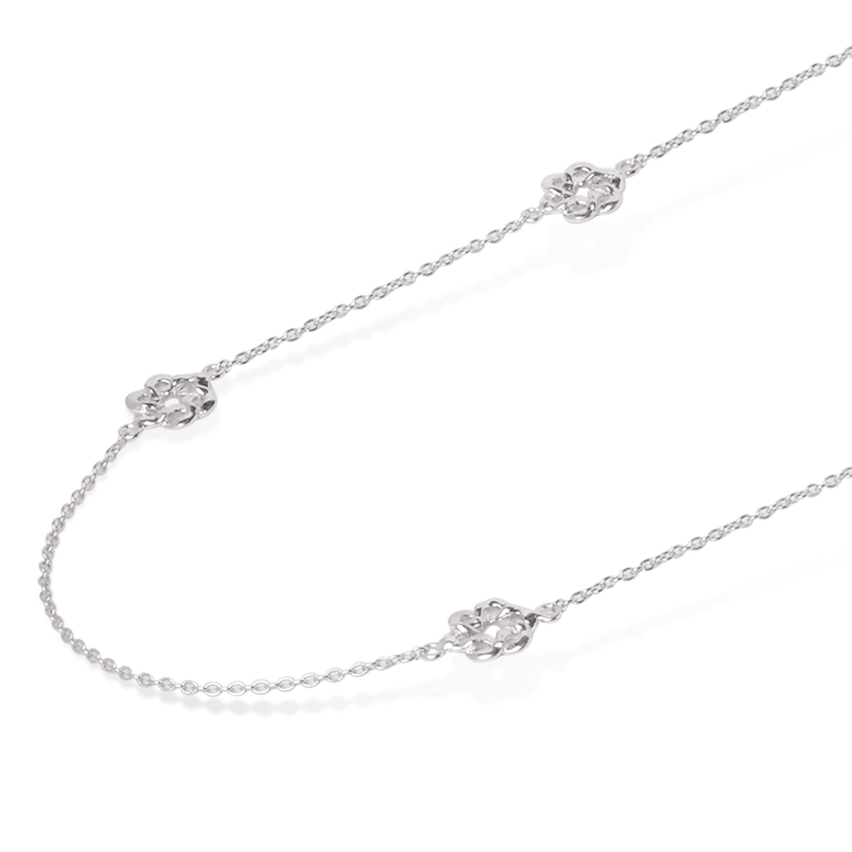 Silver Woven Necklace 925 Sterling Silver