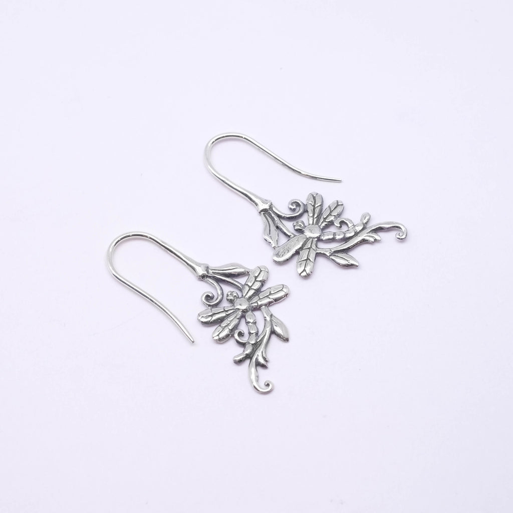 925 Sterling Silver Dragonfly Collection Dangle Earrings