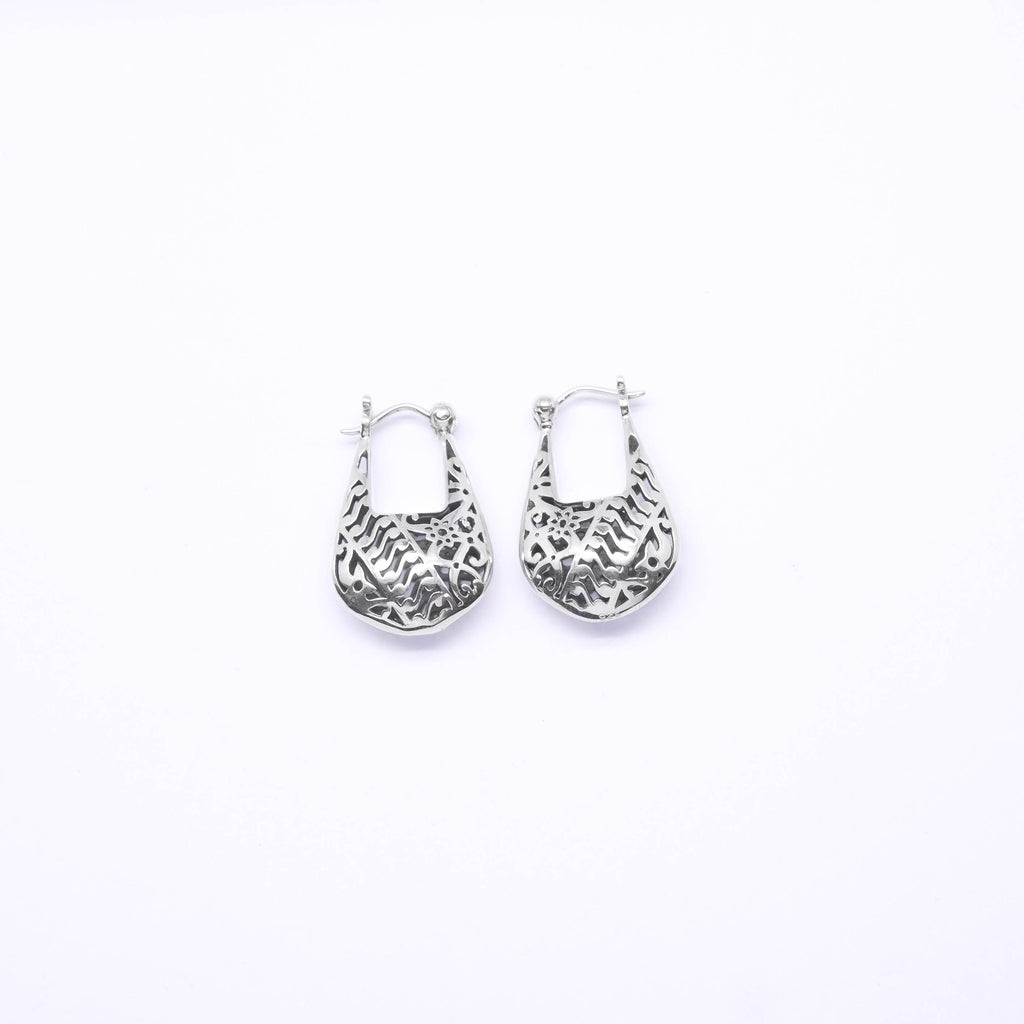 925 Silver Hollow Hoop Earrings Bhineka Collection