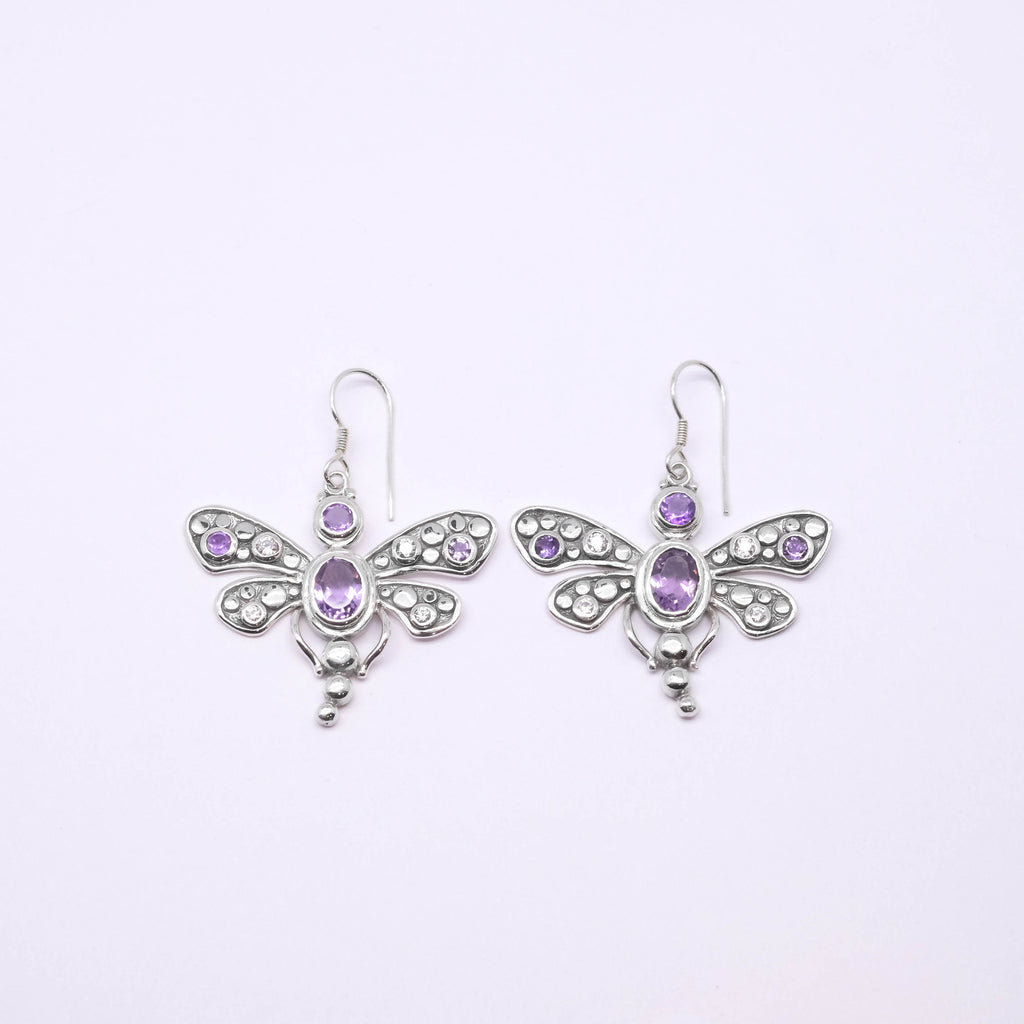Exotic Dragonfly Collection 925 Sterling Silver Earrings