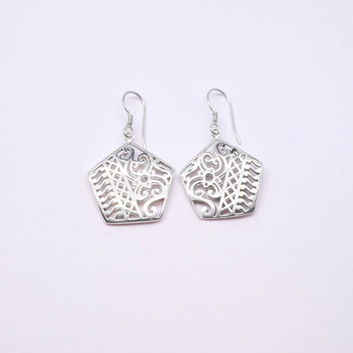 Bhineka Collection 925 Sterling Silver Slim Dangle Earrings