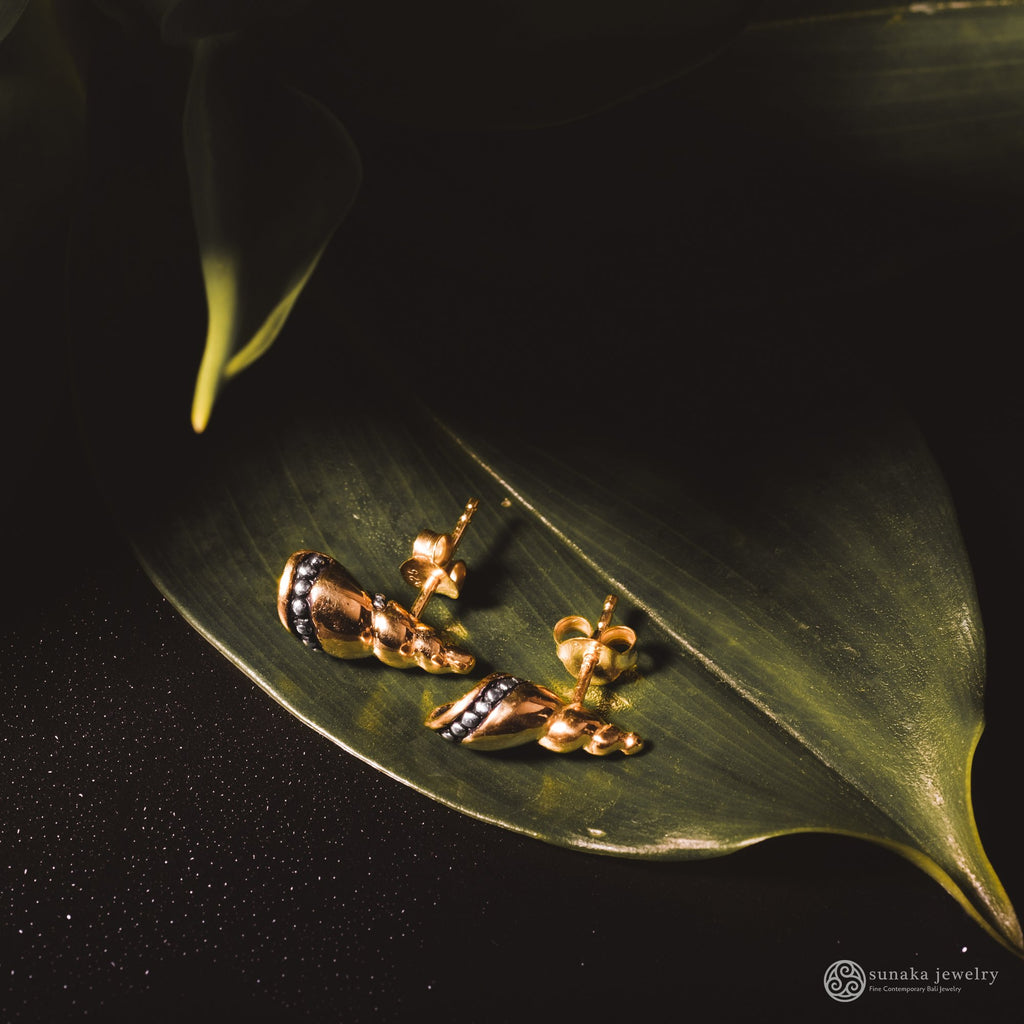 Anting Stud Perak 925 Koleksi Keong Mas Model