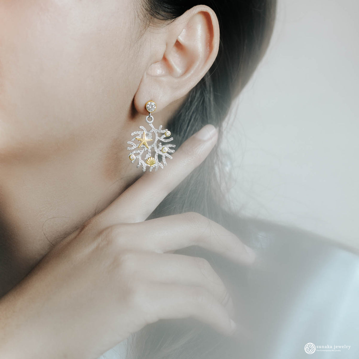 925 Silver Coral Reef Collection Earrings