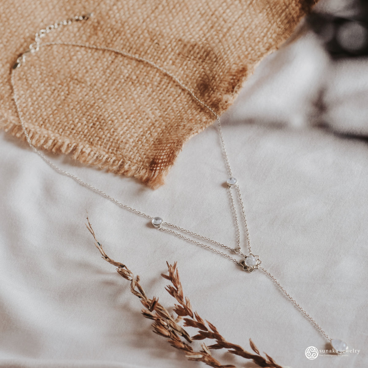 Kalung Rantai Perak Koleksi Moonstone Sterling Silver 925