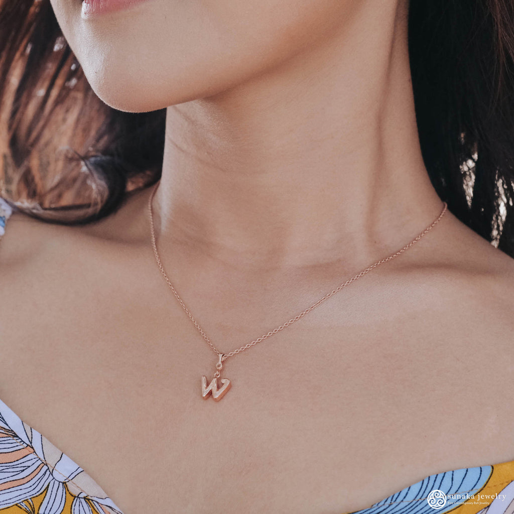 Pendant Alphabet Rose Gold Plated