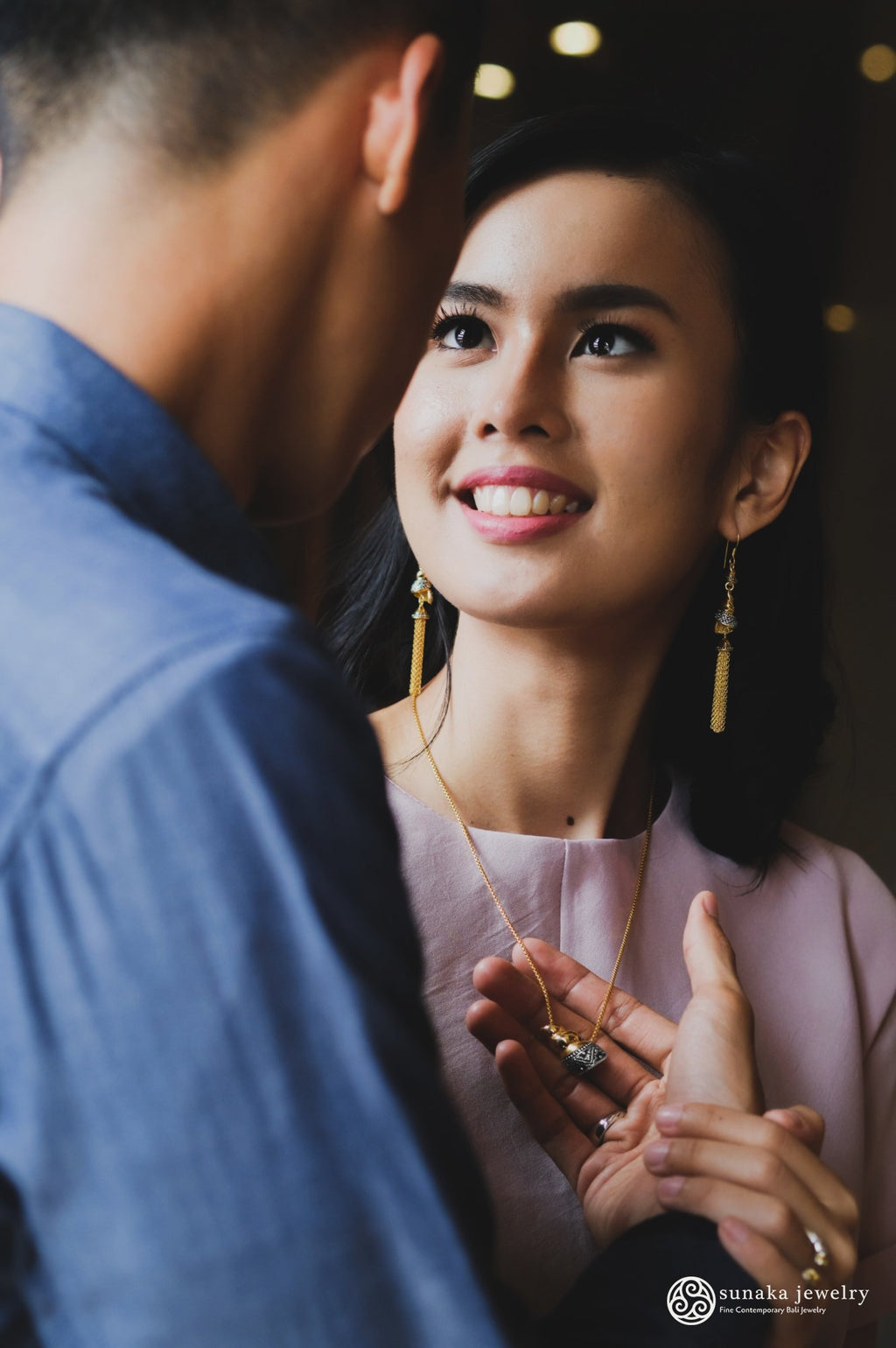 Anting Perak 925 Koleksi Keong Mas Model Double Drop Earrings