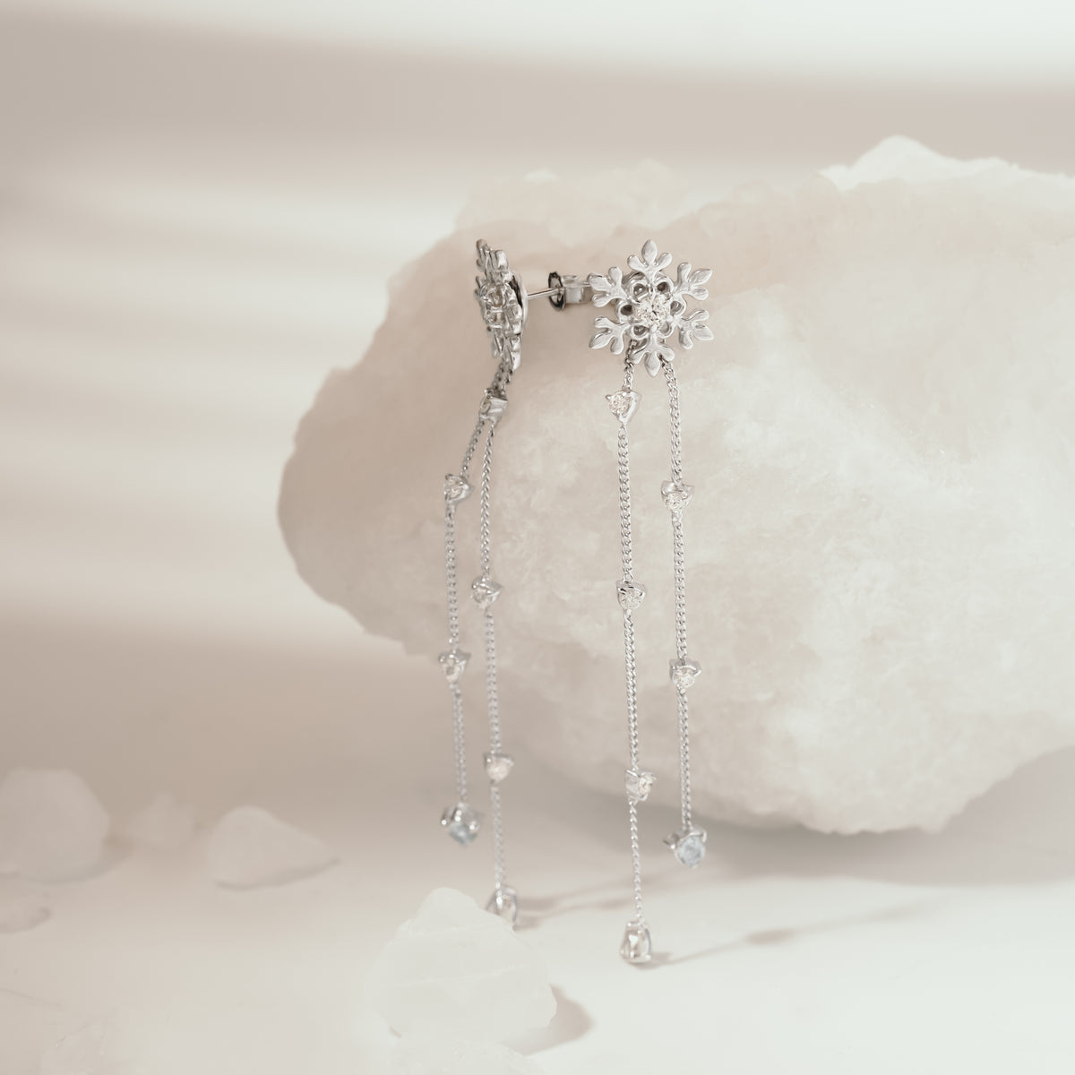 Anting Drop Perak Koleksi Fraktal Sterling Silver