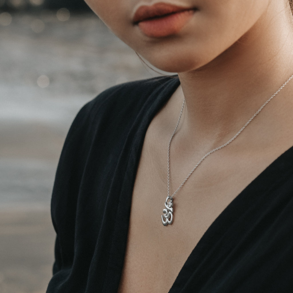 OHM Collection Silver Necklace - Ongkara Sterling Silver 925