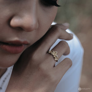 Cincin Perak 925 Koleksi Flamboyan Simple Ring Gold Plated