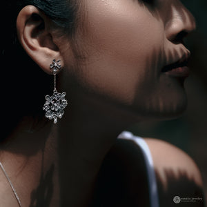 Anting Perak 925 Koleksi Flamboyan Chain Drop Earring Silver