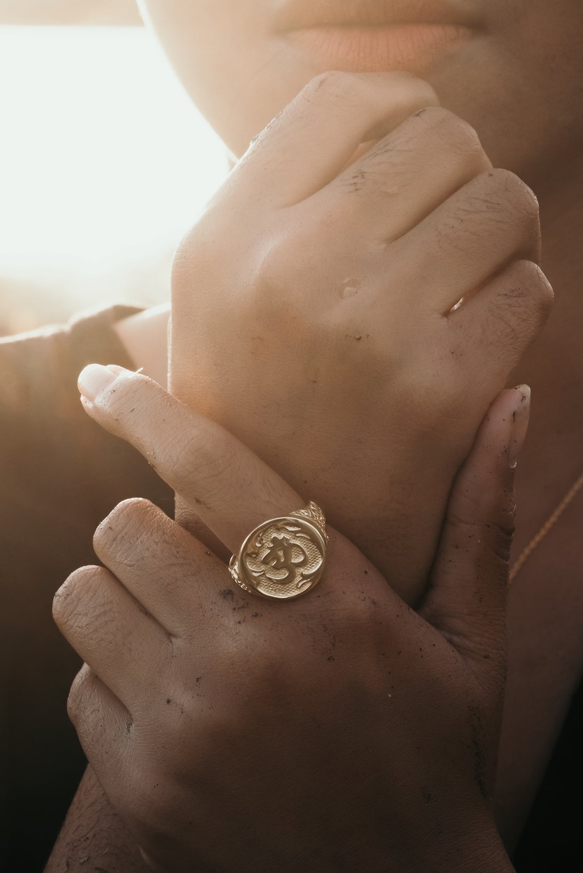 Cincin Signet Perak Koleksi OHM - Ongkara Sterling Silver 925