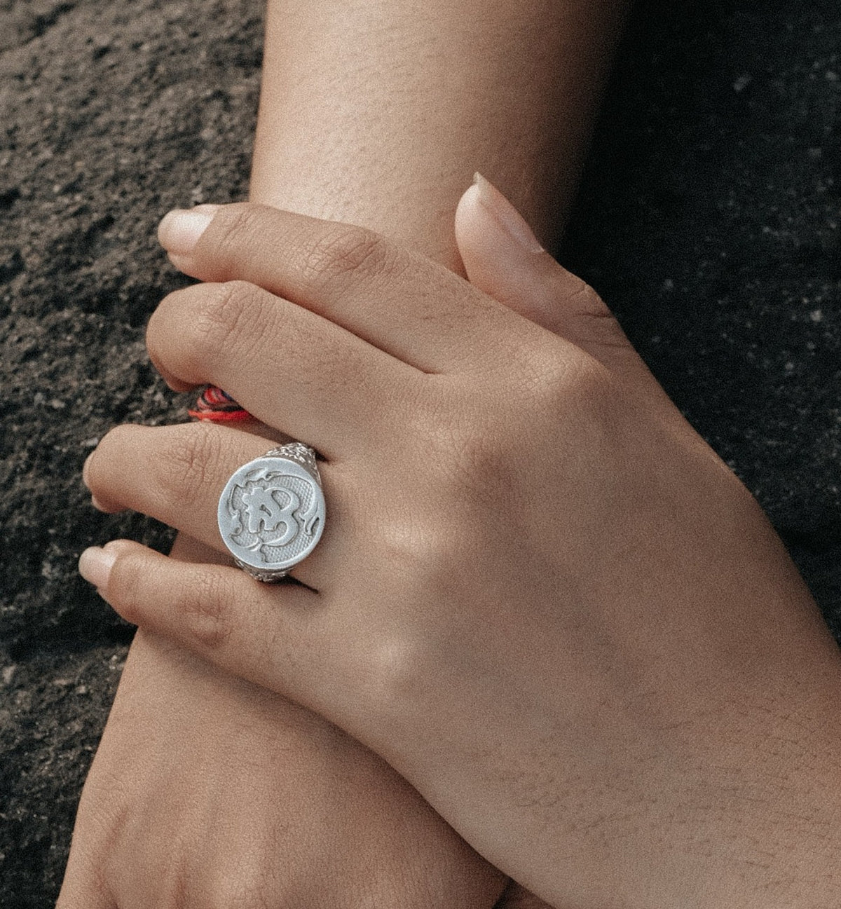 Cincin Signet Perak Koleksi OHM - Ongkara Sterling Silver 925