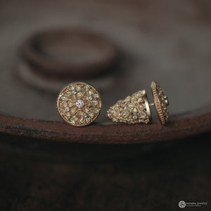 Anting Perak 925 Koleksi Flamboyan Subeng Stud Earrings Gold Plated