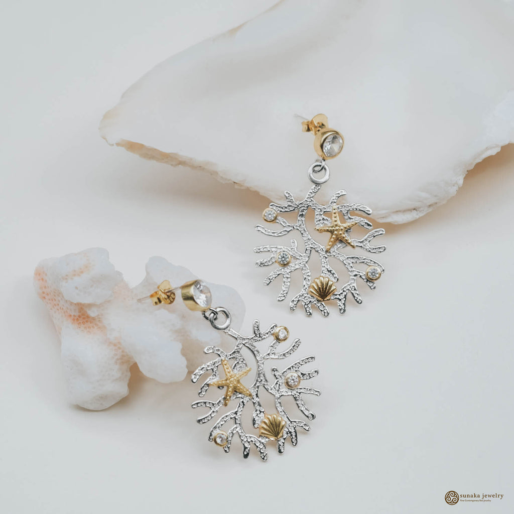 925 Silver Coral Reef Collection Earrings