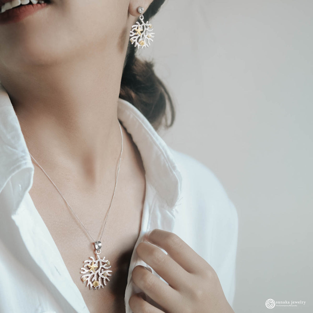 Pendant Perak 925 Koleksi Coral Reef
